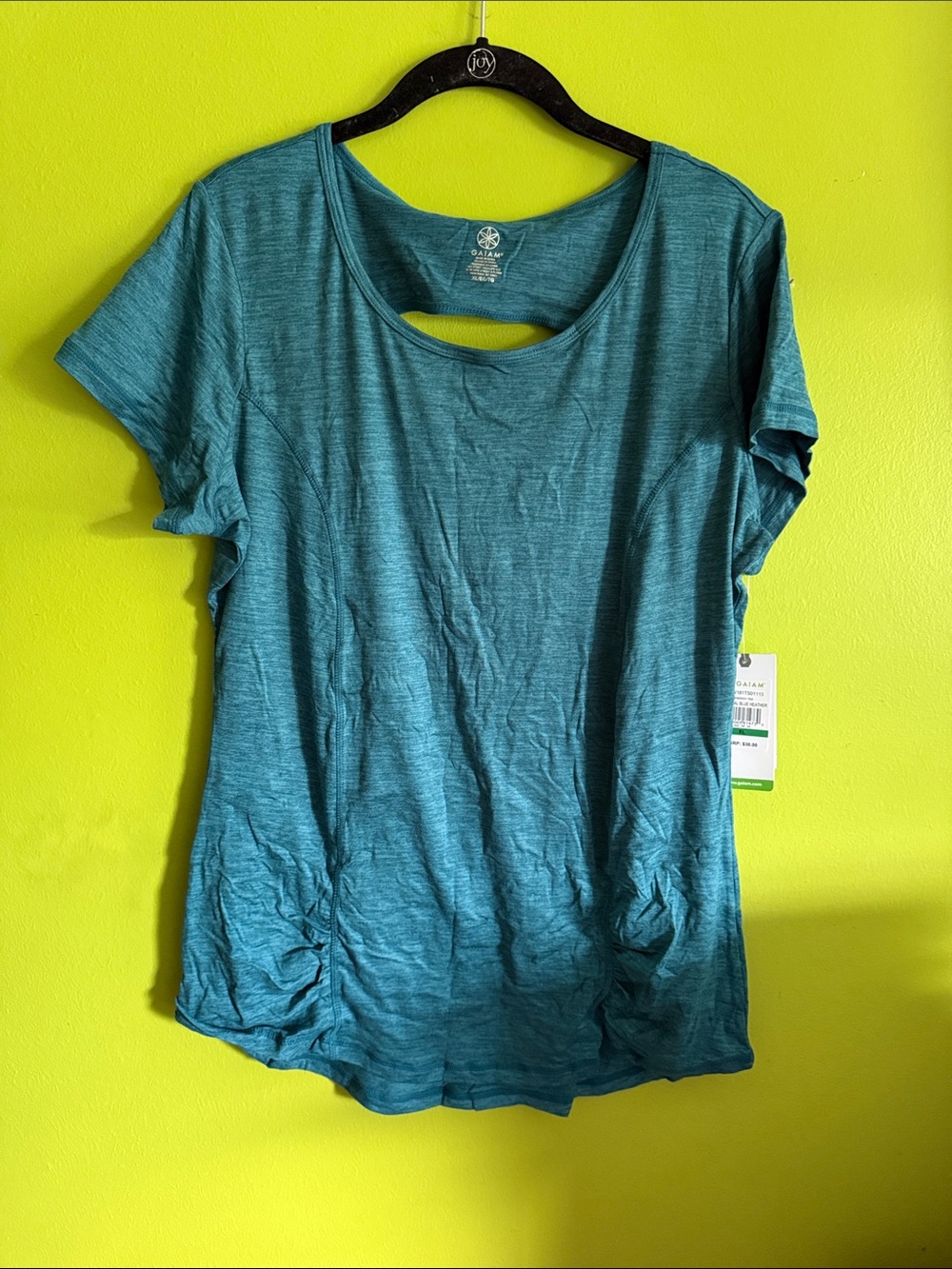 NWT Gaiam Blue/Green Yoga Activewear Workout Top Shirt Size XL